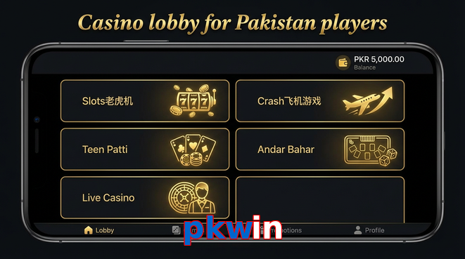 Lobby view of Pkwin for Pakistan users